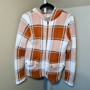 Rachel Zoe plaid sweater‎ jacket zip up size XS